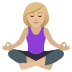 🧘🏼‍♀️ woman in lotus position: medium-light skin tone display on JoyPixels